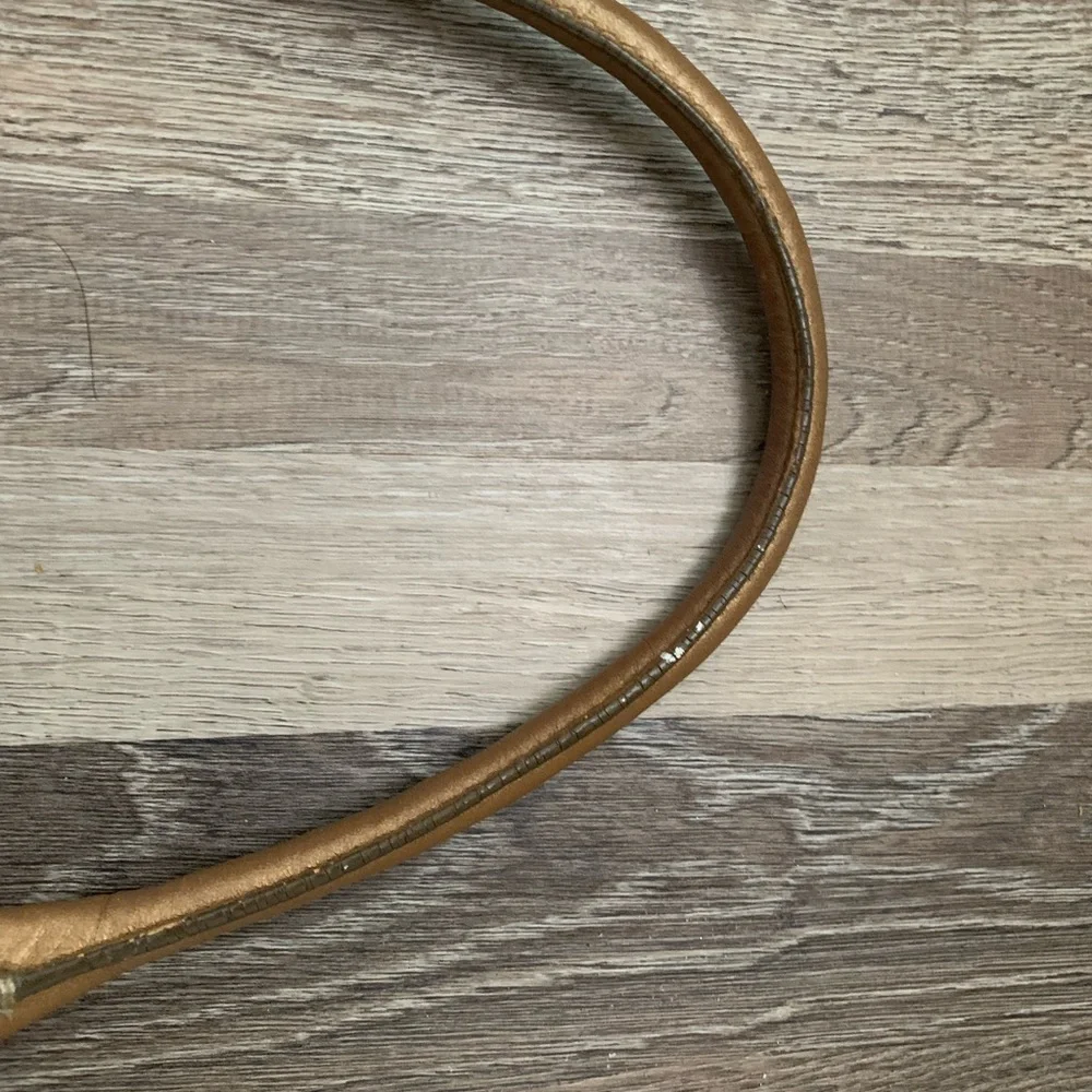 Cole Hann Gold metallic Tan Leather Handbag - Picture 7 of 9